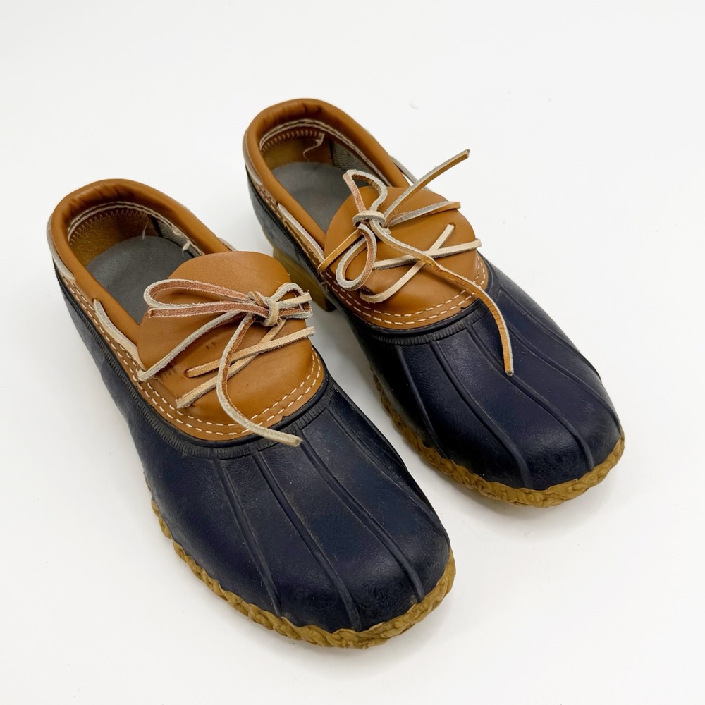 L.L. Bean Men's Duck Boot Mocs - Navy and Tan